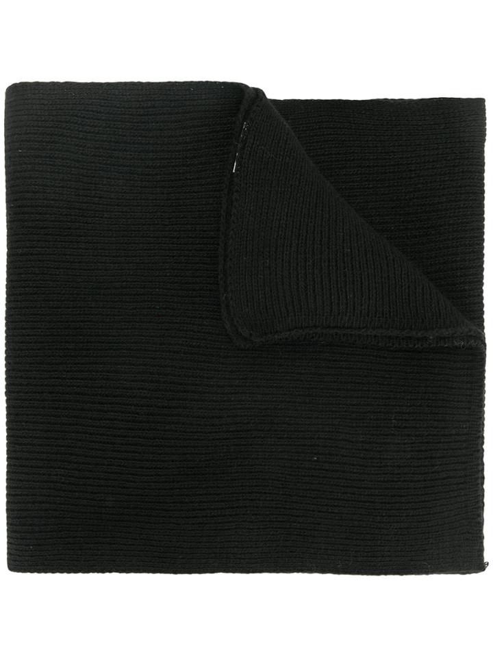 Moschino Ribbed Teddy Plaque Scarf - Black