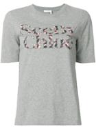 See By Chloé Floral Logo Print T-shirt - Grey