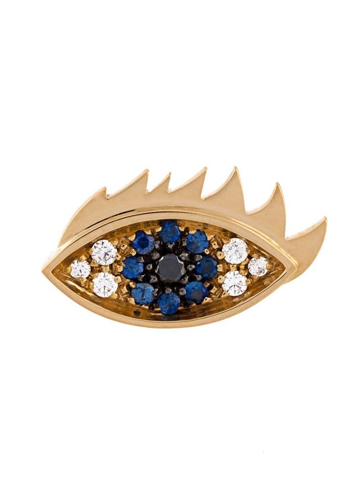 Delfina Delettrez 'eyes On Me' Diamond And Sapphire Earring, Metallic