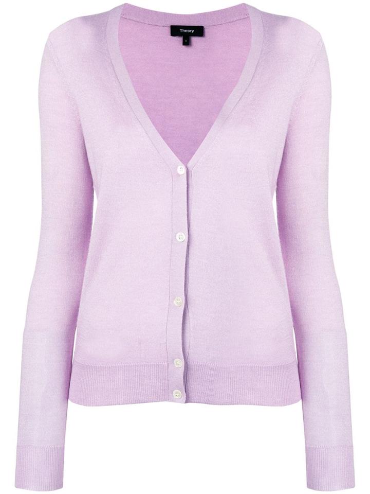 Theory V-neck Cardigan - Purple