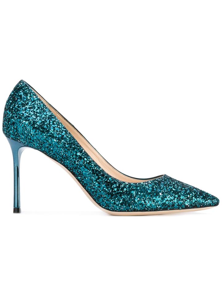 Jimmy Choo Glitter 'romy 85' Pumps - Green