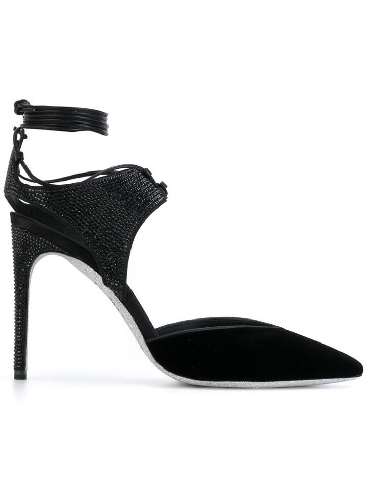 René Caovilla Tie Up Pumps - Black
