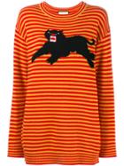 Gucci Striped Panther Jumper, Women's, Size: Xs, Yellow/orange, Wool