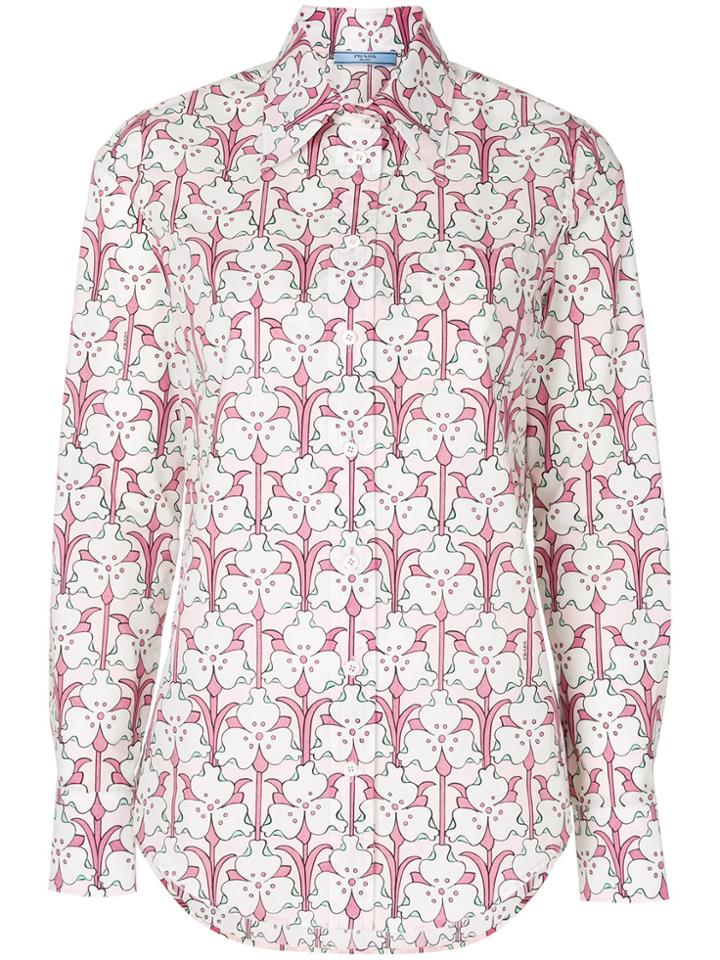 Prada Floral Print Shirt - Pink & Purple
