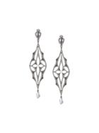 Loree Rodkin Diamond Drop Pearl Earrings - Metallic