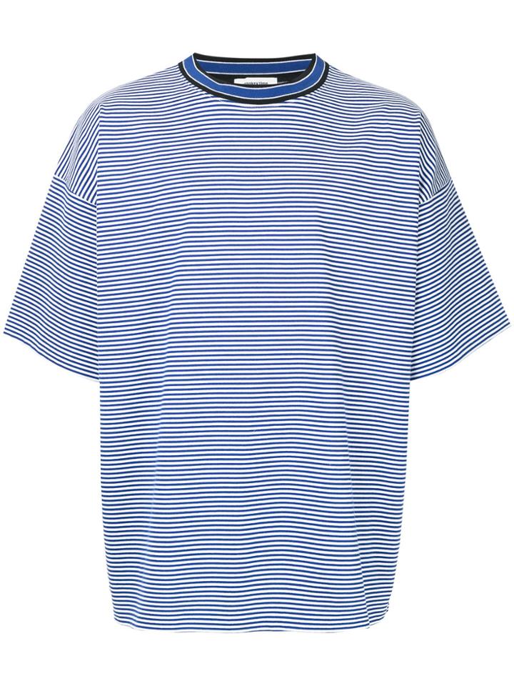 Monkey Time Striped Oversized T-shirt - Blue