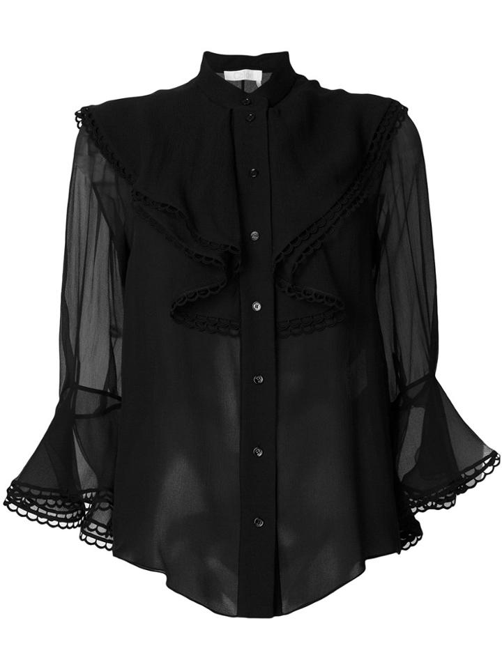 Chloé Ruffle Blouse - Black