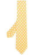 Kiton Polka Dot Print Tie - Yellow & Orange