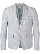 Thom Browne Seersucker High-armhole Sport Coat - Blue
