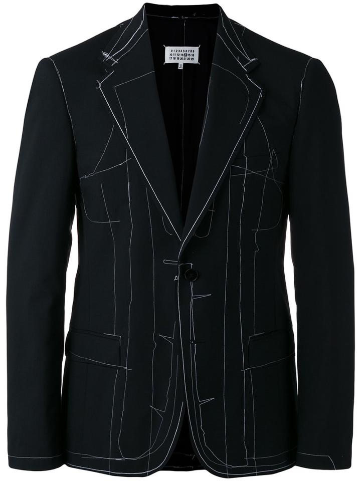 Maison Margiela Contrast-lining Blazer, Men's, Size: 52, Black, Cotton/wool/polyamide/viscose