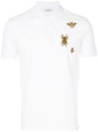 Valentino - Embroidered Insect Polo Shirt - Men - Cotton - L, White, Cotton