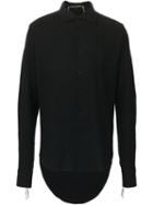 Cedric Jacquemyn High Low Hem Shirt, Men's, Size: 50, Black, Wool