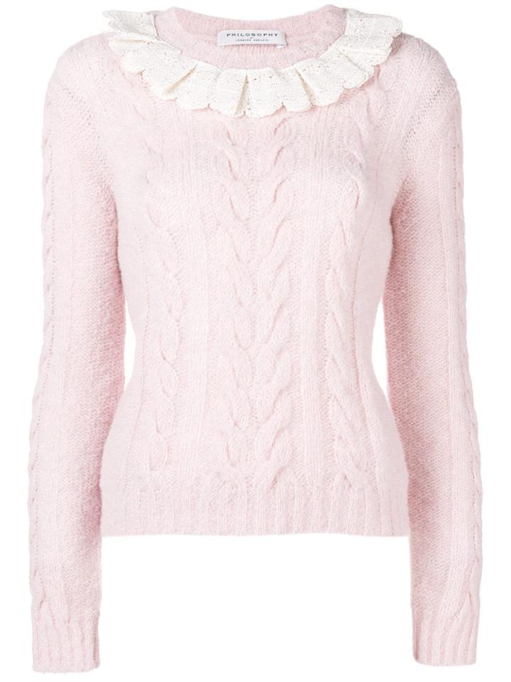 Philosophy Di Lorenzo Serafini Long-sleeve Fitted Sweater - Pink