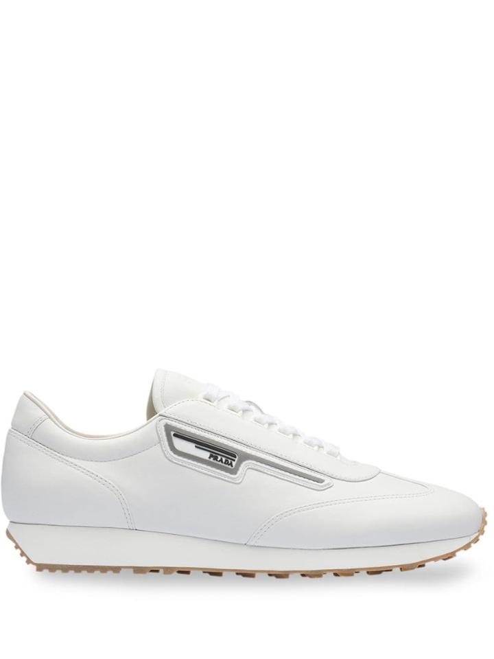 Prada Logo Appliquéd Sneakers - White