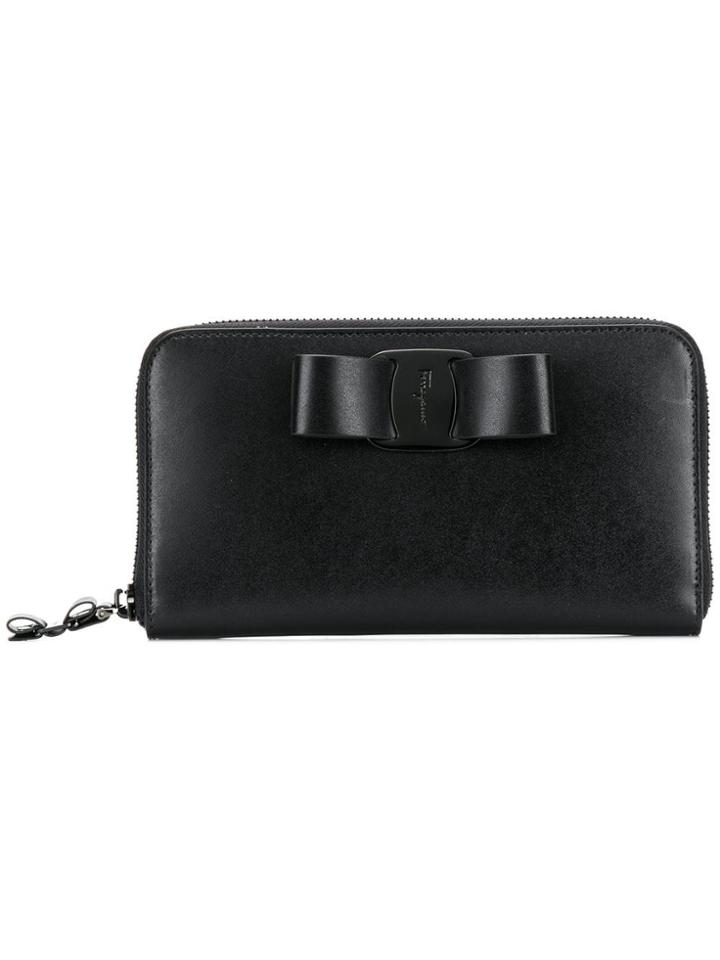 Salvatore Ferragamo Vara Zip Around Wallet - Black