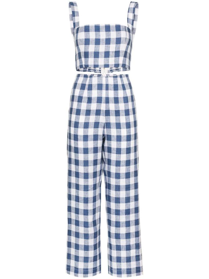 Reformation Mara Check Print Two-piece Set - Blue