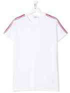 Msgm Kids Teen Contrast Stripe T-shirt - White