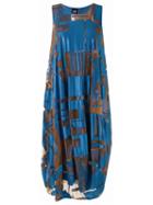 Fernanda Yamamoto Round Neck Midi Dress, Women's, Size: 40, Blue, Polyamide/viscose