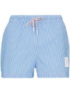 Thom Browne Stripe Print Swim Shorts - Blue