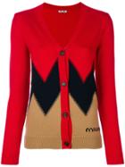 Miu Miu Color Block Cardigan - Red