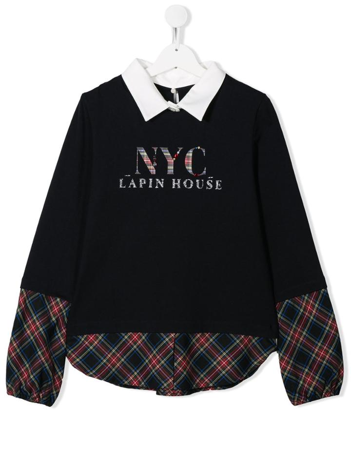 Lapin House Teen Layered Logo Top - Blue