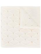 N.peal Lattice Pattern Cashmere Scarf - White