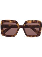Courrèges Eyewear Tortoiseshell-effect Square Sunglasses - Brown