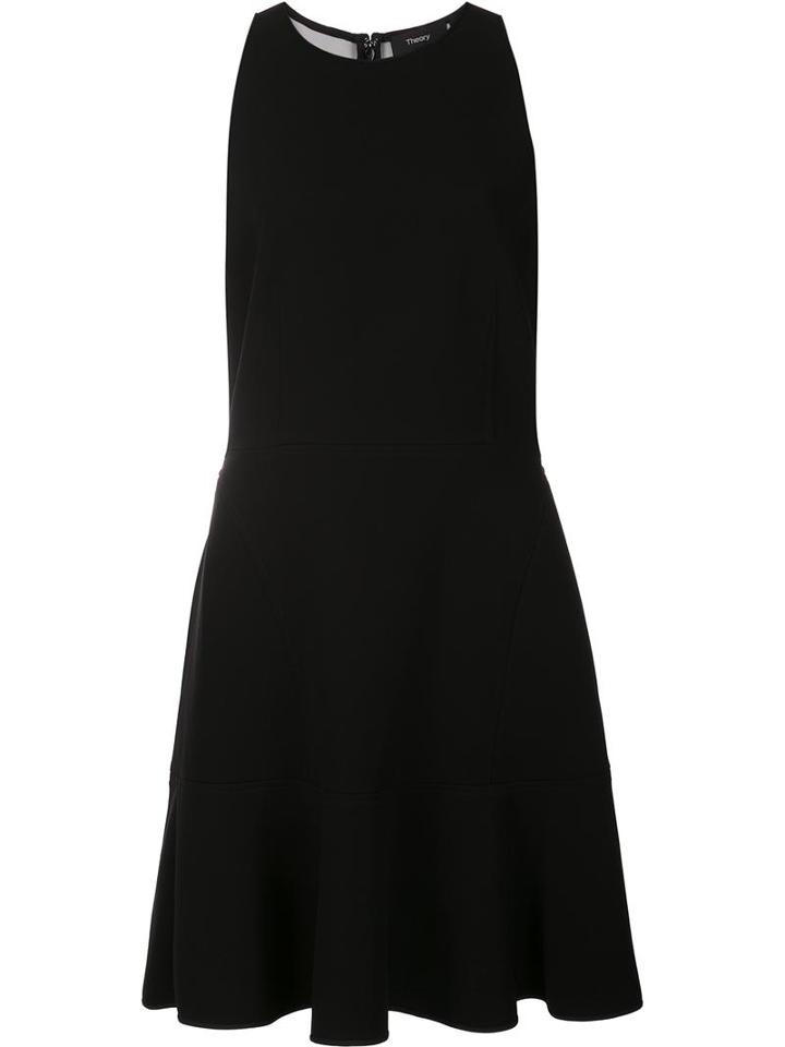 Theory Panelled Flared Dress, Women's, Size: 10, Black, Triacetate/polyester