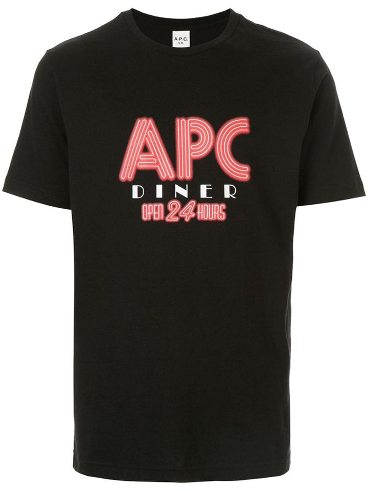 A.p.c. Diner Logo T-shirt - Black