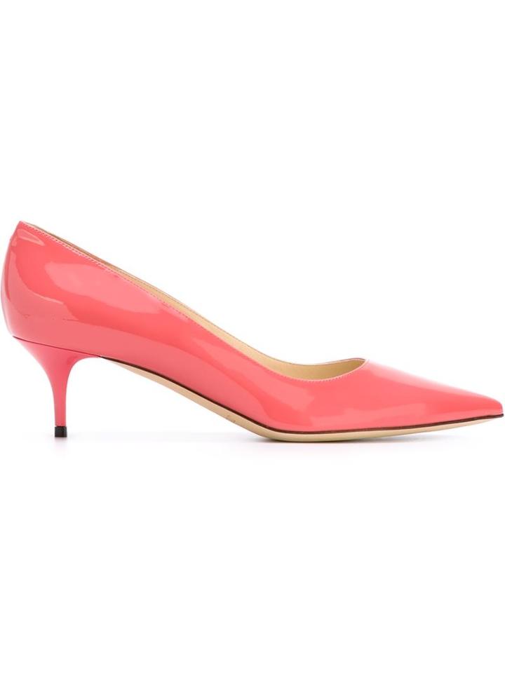 Jimmy Choo Aza Pumps, Women's, Size: 38, Pink/purple, Patent Leather/leather