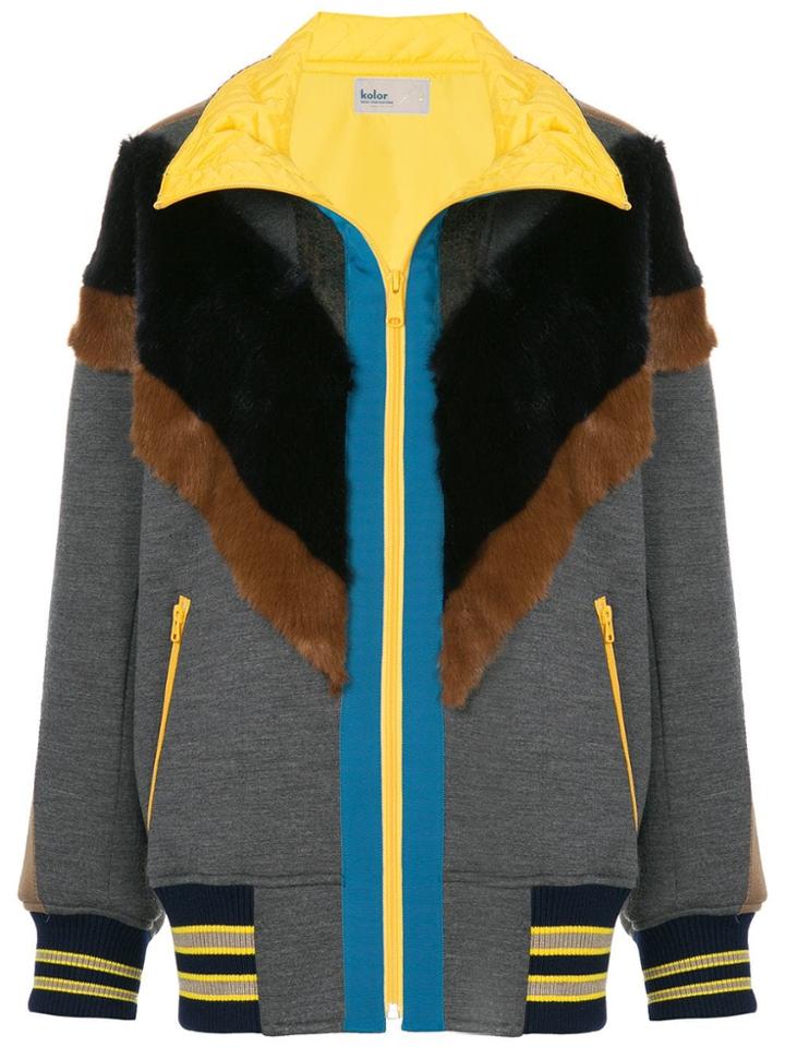 Kolor Patchwork Oversized Jacket - Grey