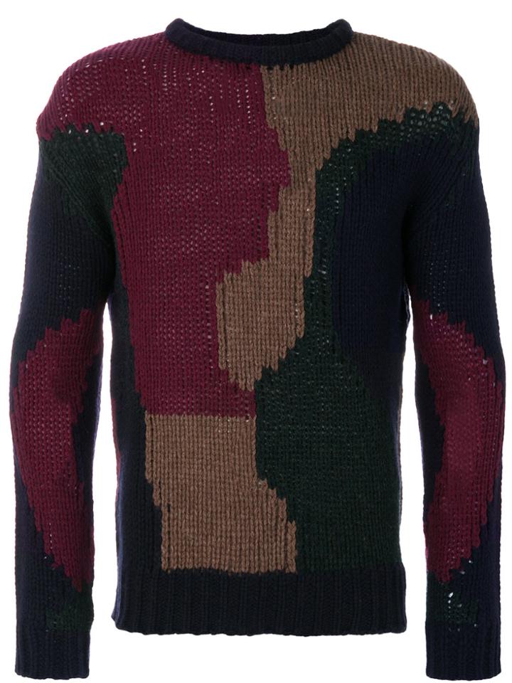 Frankie Morello Intarsia Knit Jumper - Blue