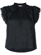 Ulla Johnson Short Flutter Sleeves Top - Black