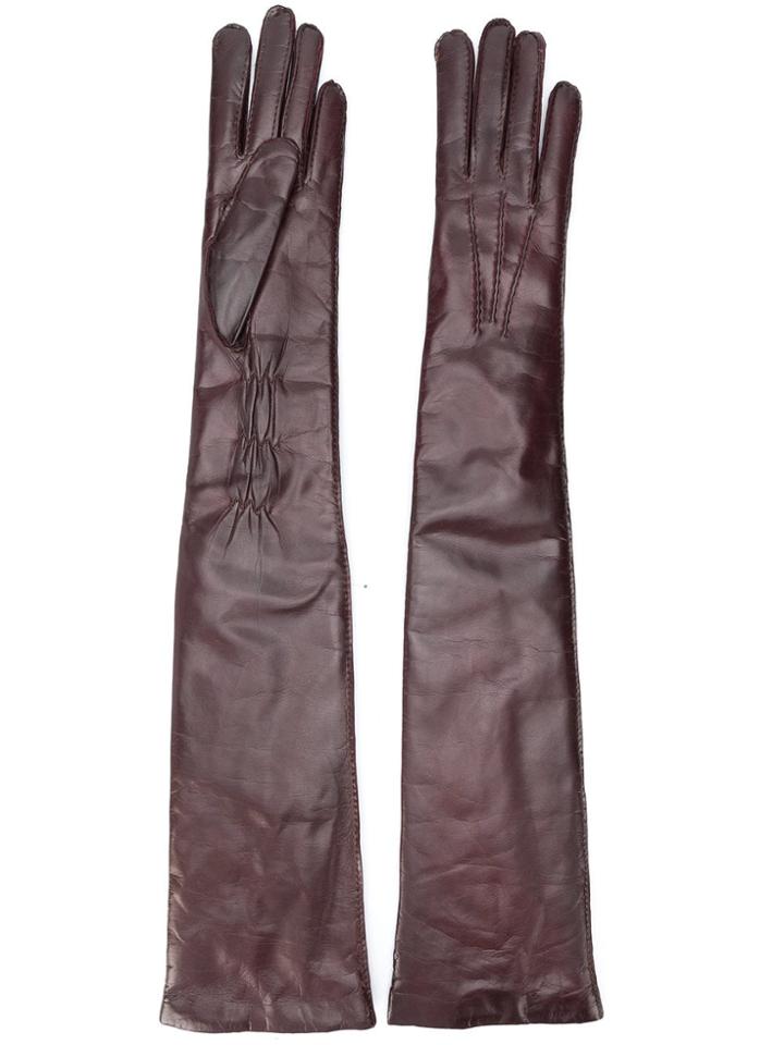 Ann Demeulemeester Long Leather Gloves - Brown
