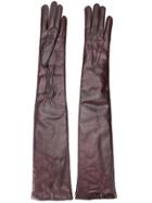 Ann Demeulemeester Long Leather Gloves - Brown