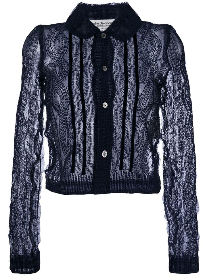 Comme Des Garçons Vintage Flock Boiled Robe De Chambre Shirt - Blue