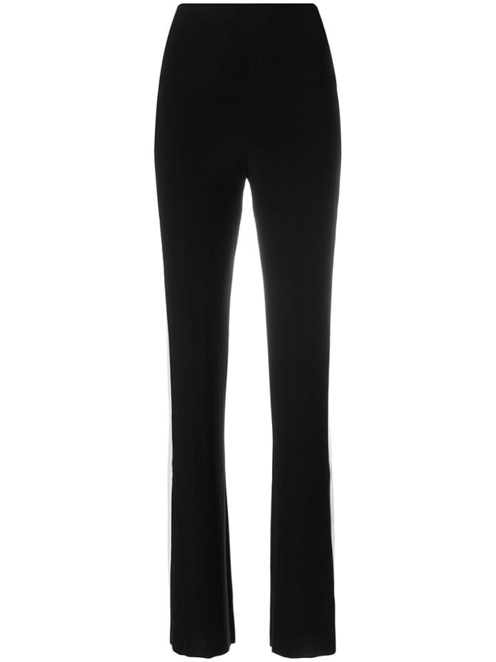 Norma Kamali Side Stripe Flared Trousers - Black
