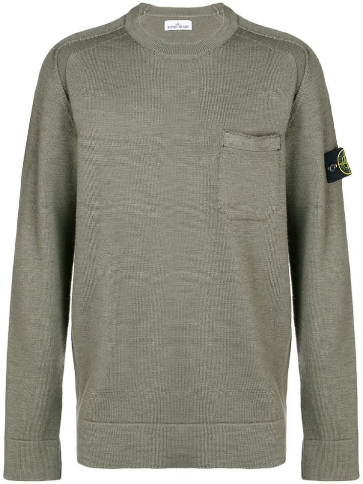 Stone Island Pocket Detail Sweater - Green