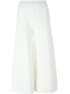 Stella Mccartney Ribbed Wide Leg Trousers, Women's, Size: 40, White, Polyester/viscose/wool