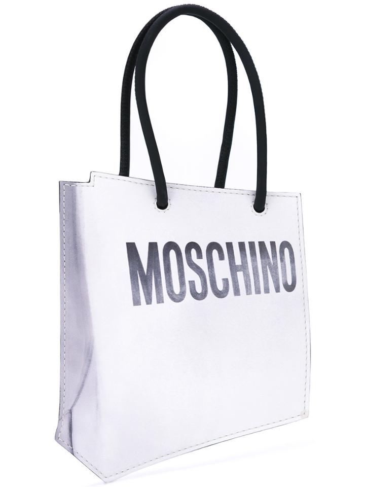 Moschino Shopper Illusion Clutch Bag - White