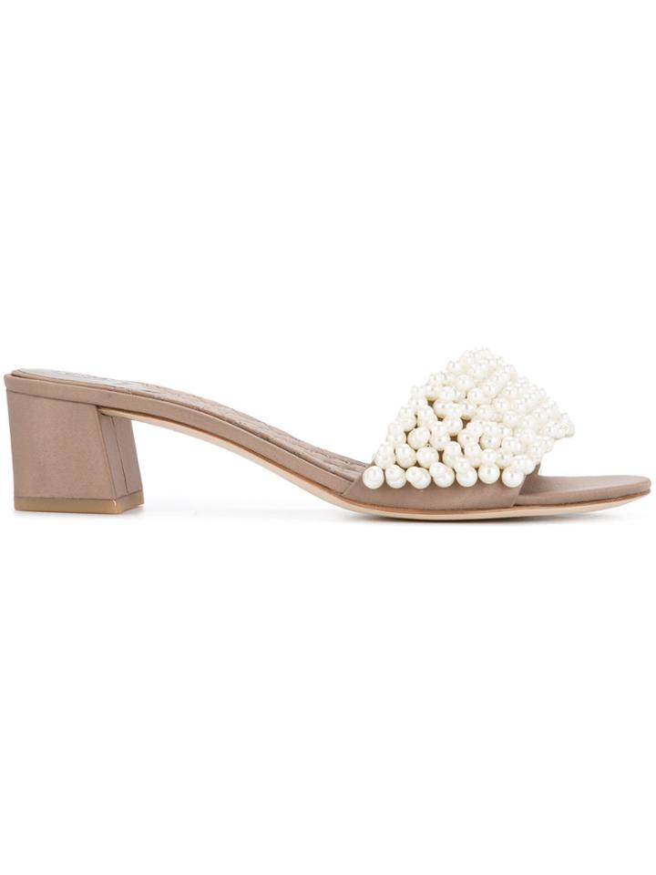 Tory Burch Tatiana Pearl-embellished Sandals - Brown