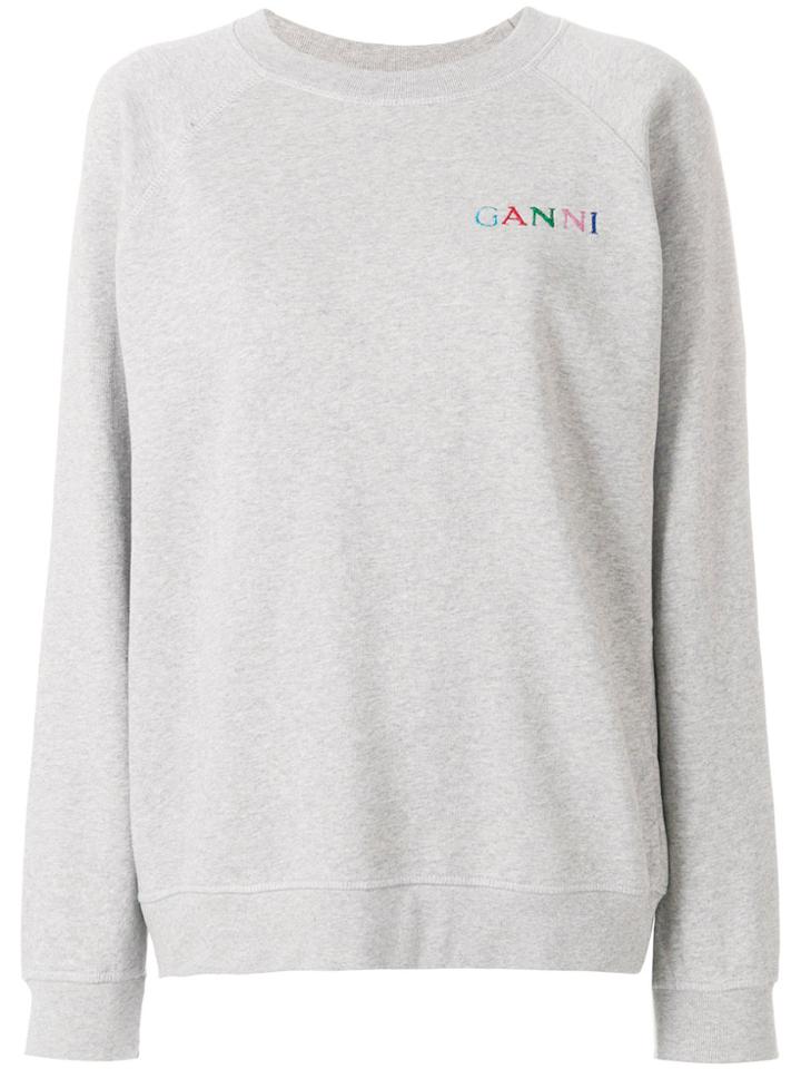Ganni Logo Sweatshirt - Grey