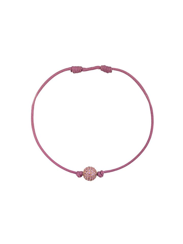 Shamballa Jewels 18kt Rose Gold Pave Pink Sapphire Orb Bracelet -