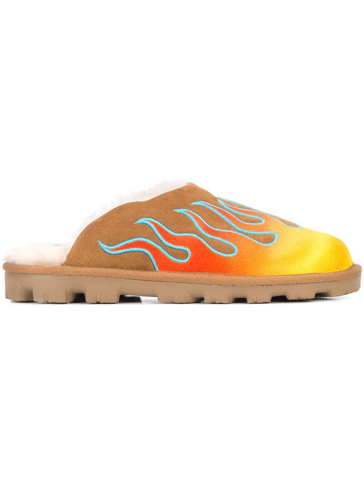 Jeremy Scott Ugg X Jeremy Scott Coquette Flame Mules - Yellow & Orange