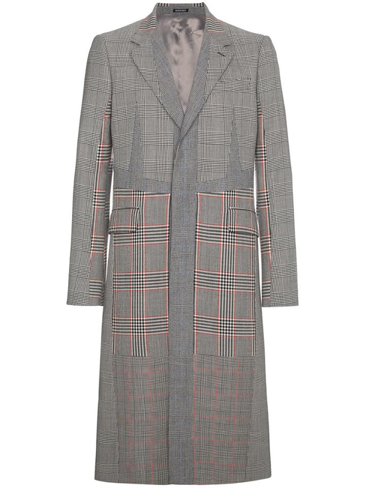 Alexander Mcqueen Single Breasted Check Overcoat - Unavailable