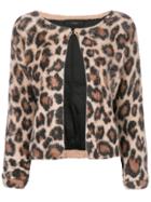 Lédition Animal Print Cardigan - Nude & Neutrals