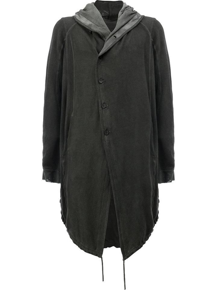Masnada - Hooded Coat - Men - Cotton/linen/flax/polyamide/spandex/elastane - 50, Grey, Cotton/linen/flax/polyamide/spandex/elastane