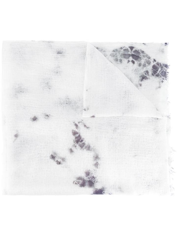 Suzusan Stained Effect Scarf, Adult Unisex, Grey, Cashmere