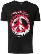 Love Moschino - Peace Logo T-shirt - Men - Cotton/spandex/elastane - L, Black, Cotton/spandex/elastane