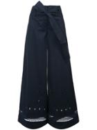 Tanya Taylor Crotched Hem Wide Leg Trousers - Blue